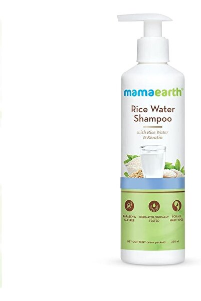 Mamaearth شامبو ماء الأرز مع ماء الأرز والكيراتين وبروتين القمح للشعر التالف ...