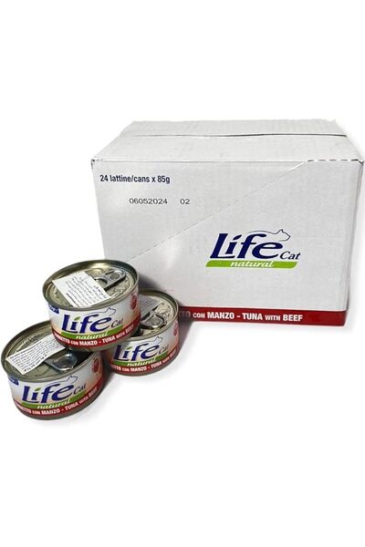 Life Cat طعام رطب تونا مع لحم البقر 85 جرام × 24 قطعة