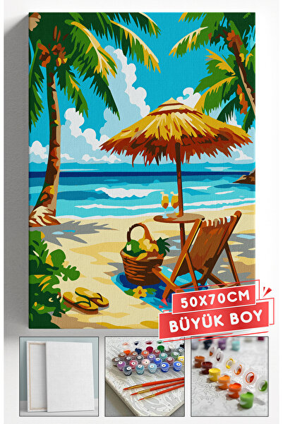 Akihabara Sayılarla Boyama Hobi Seti Çerçeveli Numaralı Tuval Fırça Boya Dahi...