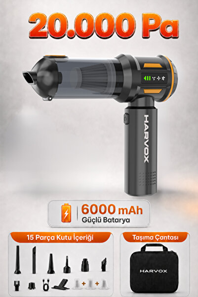 SEYUTECH 20000pa Güçlü Vakum Araç Süpürgesi Taşınabilir Çantalı 6000mAh Batar...