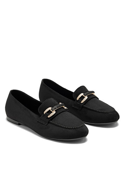 SOLİN SHOES Women's Suede Leather Buckle Classic Loafer with Orthopedic Sole