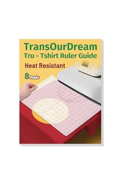 TransOurDream مجموعة من 8 قطع مسطرة قياس مقاومة للحرارة للقمصان، أداة محاذاة ...