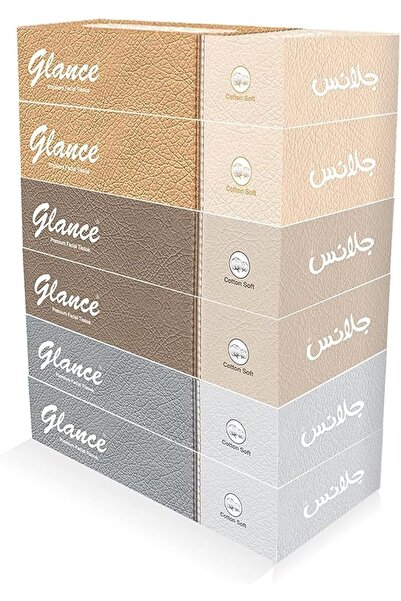 GLANCE Facial Tissue 2 Ply, 6 Pieces - Pack of 1