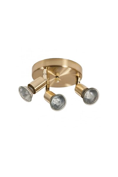 demet habek mylights Mat Altın Gold Kaplama 3'lü Sıva Üstü Tavan Led Spot Arm...
