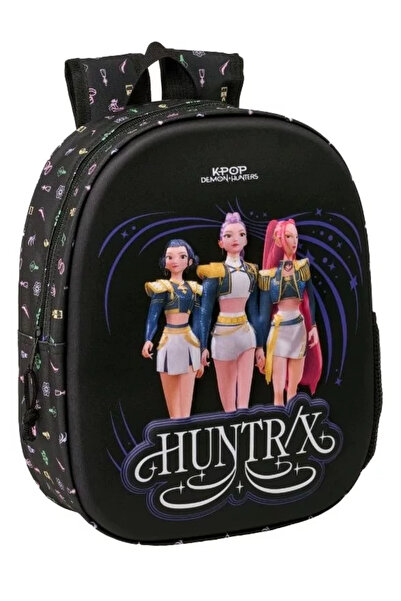 safta K-Pop Demon Hunters HUNTR/X Kindergarten Backpack, Black, 3D, 33 cm