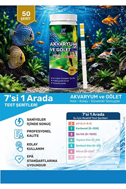 VANSFUL AKVARYUM SU ANALİZ TESTİ HIZLI 50 Lİ
