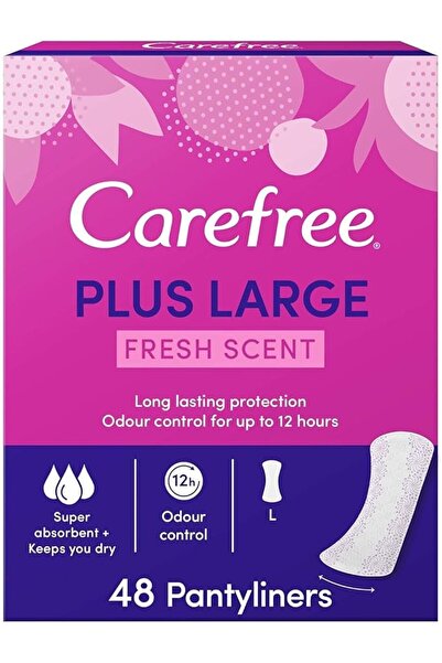 Carefree فوط صحية يومية، برائحة منعشة، مقاس كبير، تحكم في الروائح بنسبة تصل إ...