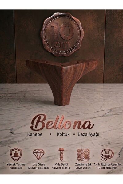 Bellona Uyumlu 10 cm Mobilya, Kanepe ve Baza Ayağı