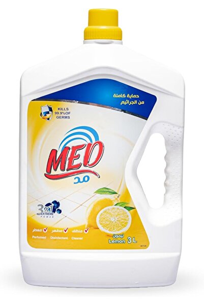 MED منظف ومطهر متعدد الأغراض برائحة الليمون 3 لتر