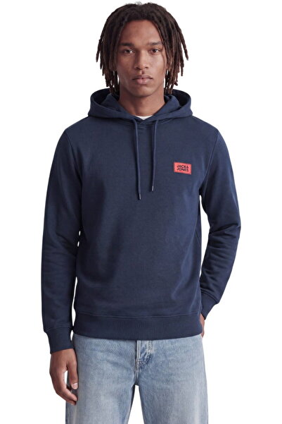 Jack & Jones JACK &JONES Rush Sweat Hood φούτερ - 12298428-Ναυτικό Μπλε Μπλέιζερ