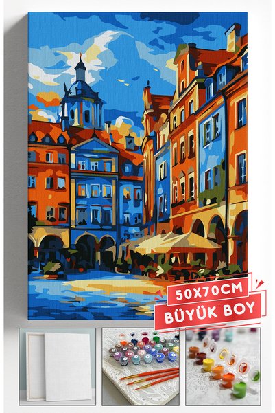 Akihabara Sayılarla Boyama Hobi Seti Çerçeveli Numaralı Tuval Fırça Boya Dahi...
