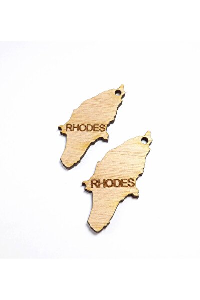 NO BRAND Rhodes κρεμαστό ξύλινο 39x21mm/10 τμχ