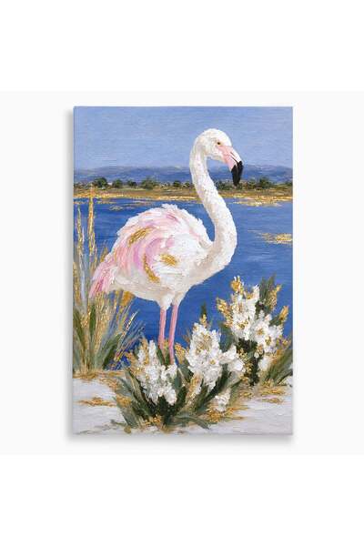 Luxcanva Tablou Canvas Flamingo Elegant 50x70 cm pe Sasiu Lemn Flamingo Natur...