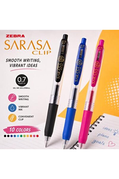 Zebra Clip Blue Japanese Pen – 10 Pens Sarasa Clip بكت قلم زبرا سراسا كليب لو...