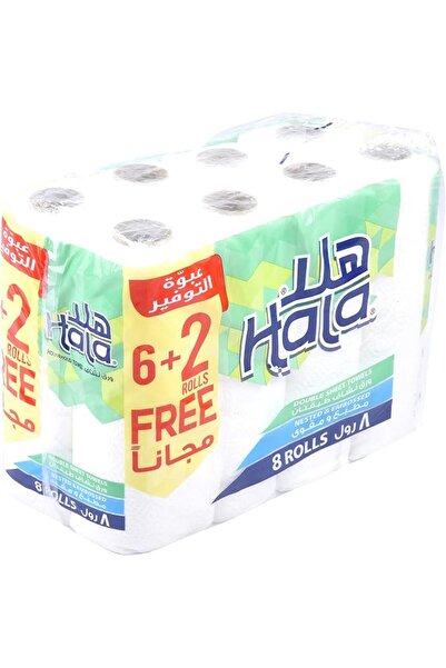 Hala , House Hold Tissue , 8 Rolls , White