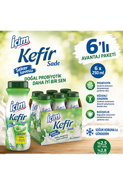 İçim Kefir Sade 250ml x 6 adet