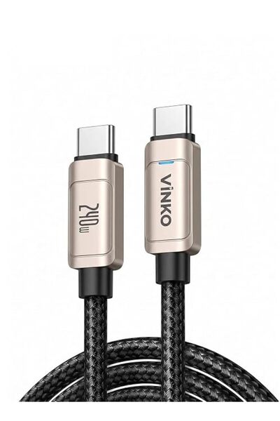 vinko كابل USB-C إلى USB-C بقوة 240 واط، طول 1 متر، شحن سريع ومزامنة بيانات ب...