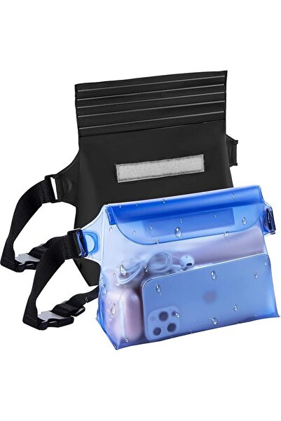 ALMEKAQUZ 2pcs Waterproof Pouch with Waist Strap, Screen Touchable Dry Bag wi...