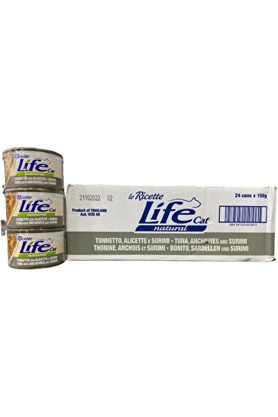Life Cat علبة تحتوي على 102331 وصفة طعام مع التونة والألسيت والسوريمي، 150 جر...