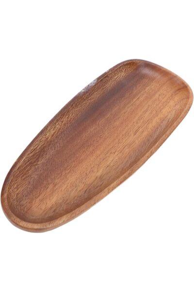 Topincn Wooden Serving Tray, Walnut Oval Appetizer Board with Edge