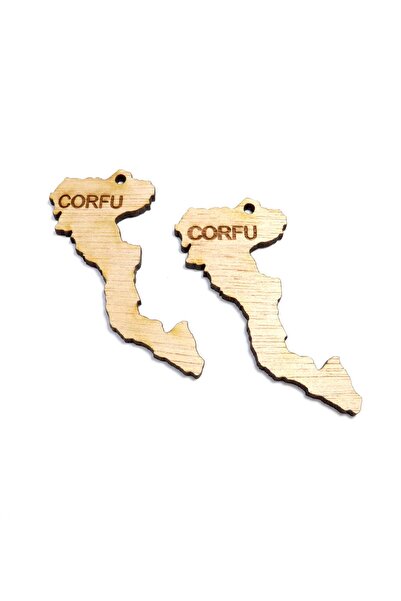 NO BRAND Corfu κρεμαστό ξύλινο 42x27mm/10 τμχ