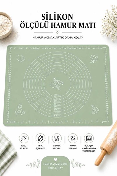 CKM silikon حصيرة عجين 1 قطعة (أخضر نعناعي)