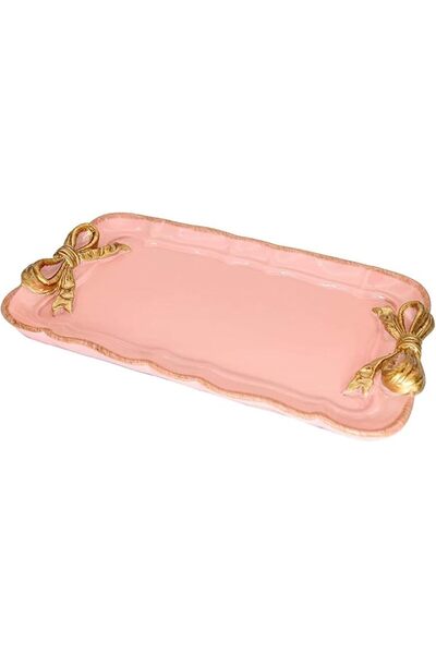 GENERAL Joyye Classic Decorative Tray, Classic Pink Fruit and Dessert Serving...