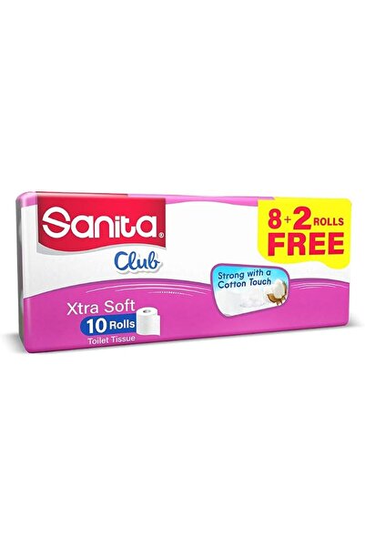 Sanita Club ورق تواليت (8+2) لفة تحتوي على 200 ورقة