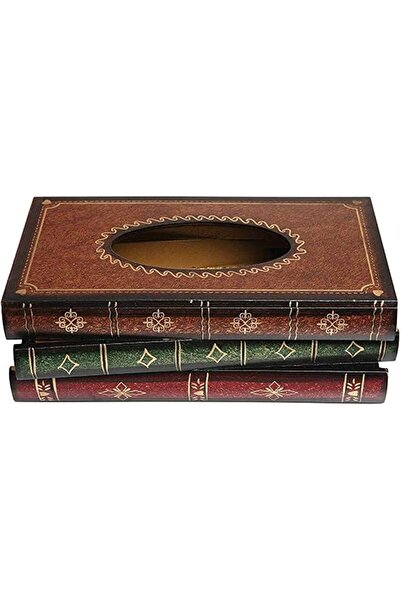 GENERAL Modern Design Tissue Box Holder Elegant Wooden Classic Book Style Tis...
