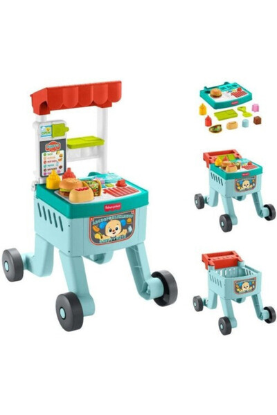 FISHER PRICE Εκπαιδευτικό Περιπατητήριο-Καρότσι 4 σε 1 με Ήχους, Τιρκουάζ