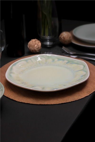 rinart 21.5 cm oceana patterned organic form porcelain dessert plate
