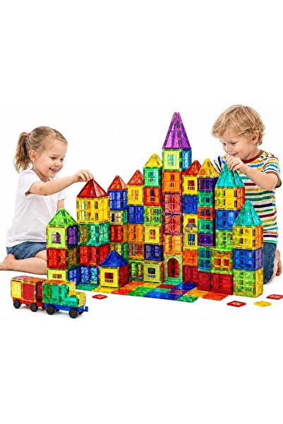GRAFLO Magnetic Building Tiles 140 Pcs Set of Vibrant 3D Blocks, Encourages C...