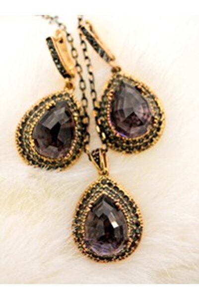 Stoneage Authentic Drop Jewelry Set - Purple -
