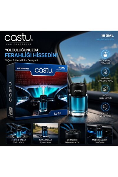 CASTU Premium 160 ML Araç Kokusu – Uzun Süre Kalıcı Oto Parfümü