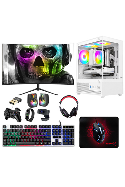 TURBOX Tx9562 Ryzen 5 5500 16GB DDR4 512GB SSD 4GB RX560 23.8 Curved Monitör ...