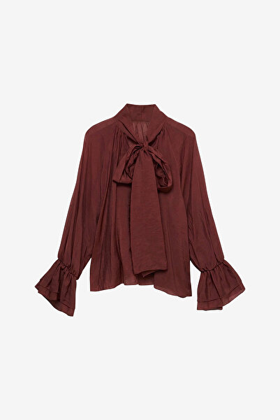 Vero Moda Women's VMKEHLANI Long Sleeve Ruffle Scarf Top