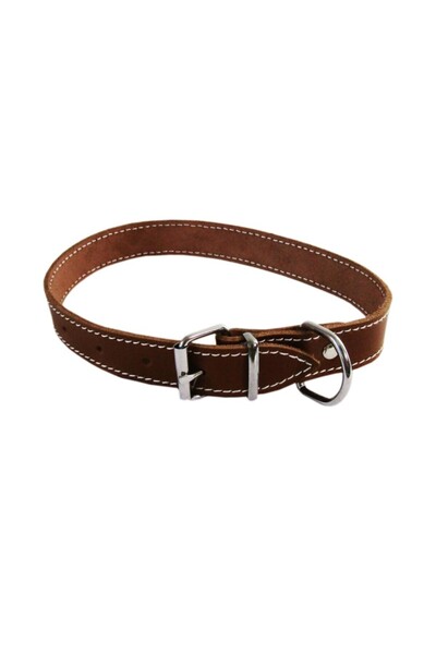 Exo Zgardă L0-L6, Simplă, din Piele, Maro, Mărime L3: 53/2.5 cm