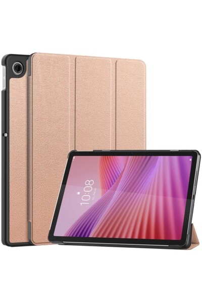 OEM Θήκη Τριπλής Αναδίπλωσης με Στήριγμα για Lenovo Tab TB311FU - Ροζ Χρυσό