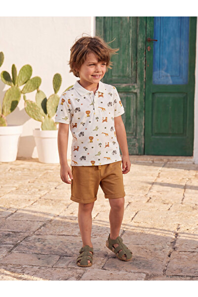 LC Waikiki Alita City Lcw Kids Ecru Pique Patterned Standard & Regular Boys' ...