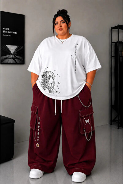 ZAVIXO Women's Plus Size Oversize Anime Printed T-Shirt Casual Wear Streetwea...