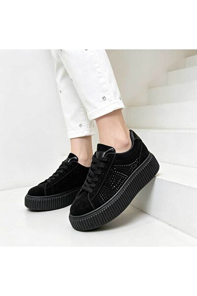 Tmall Adidași de damă, din piele cu aspect inversat, D1513, Negru