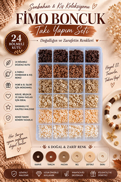 By MO Accessories Autumn latte 🍂 24-compartment 6-color fimo bead jewelry ma...