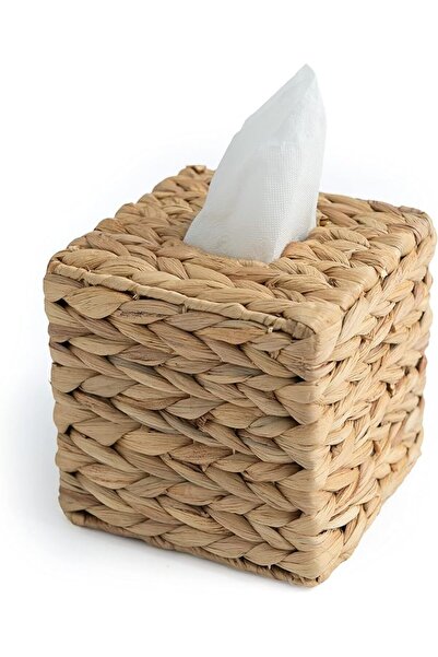 GENERAL KOLWOVEN Square Wicker Tissue Box Holder - Rustic Yellow Woven Facial...