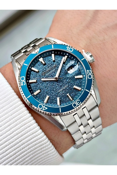 Quantum 10 Atm Sapphire Glass Japanese Miyota Complete Steel Men's Wristwatch...
