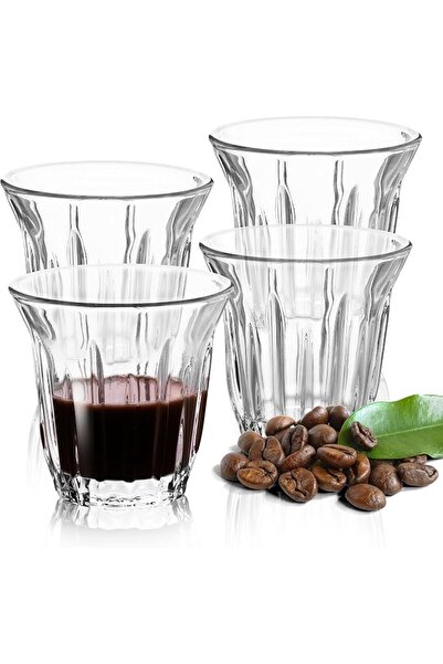 NALACAL مجموعة من 4 أكواب إسبريسو، أكواب زجاجية شفافة سعة 3 أونصات للقهوة/الح...