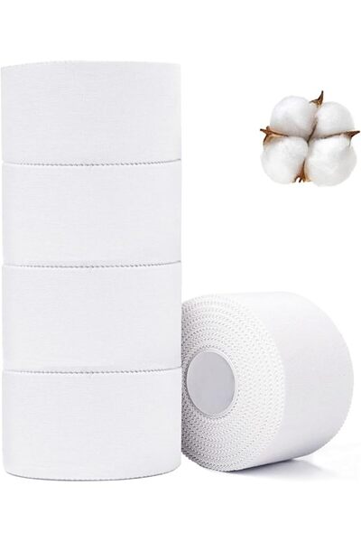 Odluzy 5 Pack White Sports Tape, Very Strong No Sticky Residue Wrist Ankle Ta...