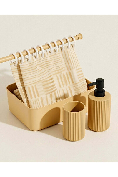 REDTAG Beige Textured Bath Accessories Set (16 Piece)