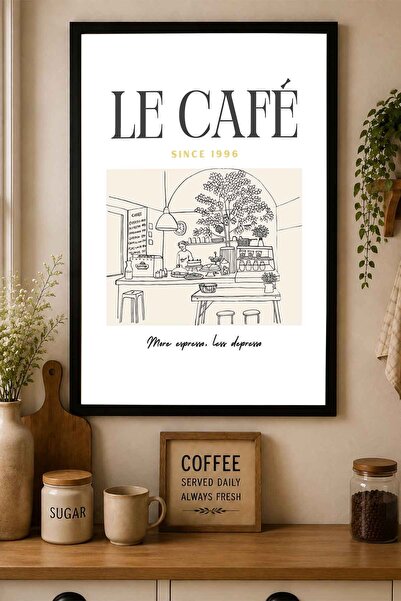 dudekohome Cafe Poster Çerçeveli Tablo Kahve Mutfak Modern Duvar Dekoru DDK1151