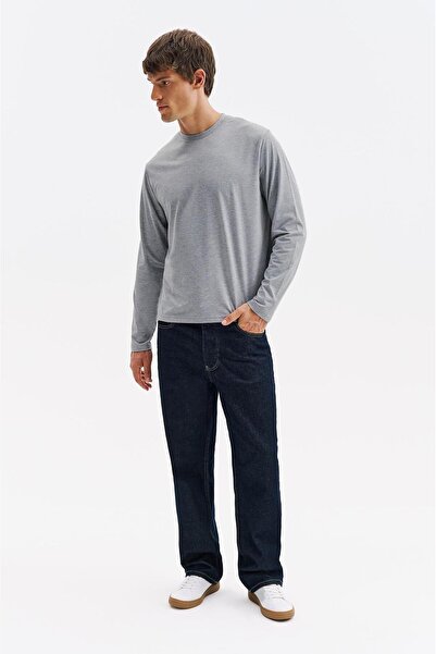 GIESTO basic™ UZUN KOL REGULAR FIT GRİ T-SHIRT