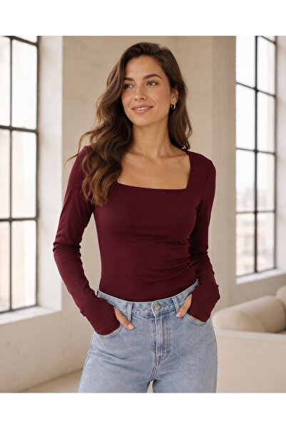 BW Bravely Wear Women's Lined Finger-Looped 100% Organic Cotton (Square Neck ...